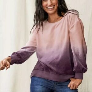 Matilda Jane Just Imagine Dip Dye Velour Sweater Top romantic soft comfy Large